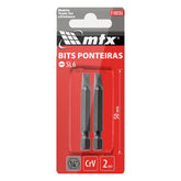 Bit Fenda Sl6 Aço Cromo Vanádio 50 Mm Com 2 Peças Mtx