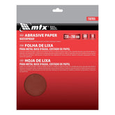 Folha de Lixa para Metal MTX 7562055 Grão 600 230x280mm 10 Peças Base de Papel