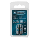 Bit Torx T9 25 mm Aço Cromo Molibdênio S2 2 Peças Gross Magnético