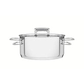 Caçarola Tramontina Brava Rasa Aço Inox Fundo Triplo 24 cm 4,8 L Compatível Indução Forno 260°C