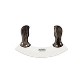 Faca Mezzaluna Tramontina Polywood Aço Inox Cabo Castanho 90 Dias Garantia
