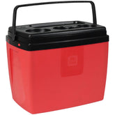 Caixa Térmica 36L Bel Vermelha e Preta com Tampa para Copos e Alça Ergonômica