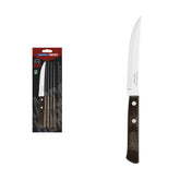 Conjunto De Facas Para Churrasco Tramontina 6 Peças Aço Inox Cabo Polywood Castanho Resistente