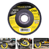Disco Flap 115 mm G100 Fibra Cônico Aço Tradestar