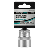 Soquete Estriado Stels 22mm 1/2'' Aço CrV com Encaixe Preciso