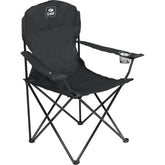 Cadeira Camping Dobrável Araguaia Comfort Max Preta Bel Suporta até 150kg 2 Porta-Copos Aço Epóxi