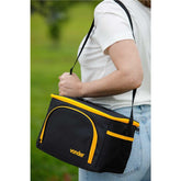 Bolsa Térmica 9 Litros Preta Vonder Lona Reforçada Alças Nylon 3 Bolsos
