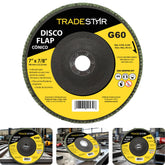 Disco Flap 180 mm G60 Fibra Conico Aço Tradestar