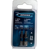 Bit Torx T15 Aço Cromo Molibdênio S2 25 mm 1/4 58 HRC 2 Peças Gross
