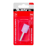 Ponta Montada Cilíndrica 19 X 25 Mm Haste 6 Mm Grão F46 Óxido De Alumínio Mtx 7601755