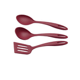 Jogo De Utensílios Tramontina Ability 03 Peças Nylon Vermelho Suporta 180 Graus Antiaderente
