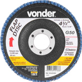 Flap disc 4.1/2" g50 costado fibra cônico inox Vonder