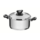 Caçarola Tramontina Solar Baquelite Fundo Triplo Aço Inox 24 cm 6,1 L Com Tampa Antiaderente