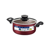 Caçarola Tramontina Paris Antiaderente Starflon Max 18 Cm 2,1 L Alumínio Com Tampa De Vidro Vermelha