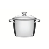 Caldeirão Tramontina Allegra Aço Inox Fundo Triplo 22 cm 5,6 L Tampa Vidro Indução