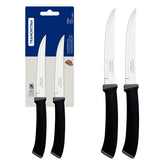 Conjunto De Facas Para Churrasco Tramontina Felice Aço Inox Fio Liso Cabo Polipropileno 02 Peças