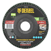 Disco De Desbaste Flap Carbeto De Silício Grão 100 115 X 22,2 Mm Denzel