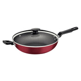 Panela Wok Tramontina Loreto 28 Cm 33 L Vermelho Alumínio Antiaderente Starflon Max Com Tampa