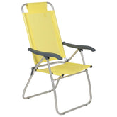 Cadeira de Praia Reclinável Amarela Prosa Bel em Alumínio Capacidade 120kg 4 Posições Confortável