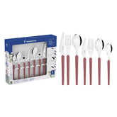 Faqueiro Tramontina Obelline 42 Peças Aço Inox Cabo Polipropileno Antimicrobiano Vinho Rubi Completo