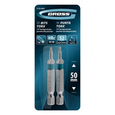 Bit Torx T8 50 mm Aço S2 58 HRC 2 Peças Gross Parafusadeira Magnético