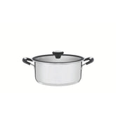 Caçarola Rasa Tramontina Solar Aço Inox Fundo Triplo 20 cm 2,9 L Silicone Indução