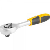 Catraca Reversível Para Soquete 1/4 Cabo Emborrachado Cromo