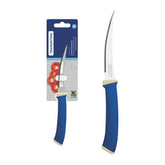 Faca Para Tomate Tramontina Felice 4 Polegadas Aço Inox E Cabo Polipropileno Azul Microsserrilhada