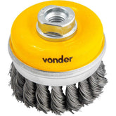 Escova Copo 3'' Rosca M14 12500Rpm Aço Carbono Torcido Vonder