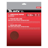 Folha de Lixa para Metal P120 230x280mm 10 Peças MTX 7561055 Base de Papel
