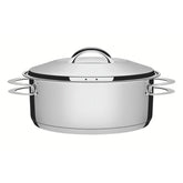 Caçarola Tramontina Solar Rasa Aço Inox Fundo Triplo 28 Cm 7,1 L Indução Com Tampa