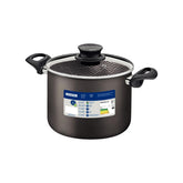 Caldeirão Tramontina Paris Antiaderente Starflon Max Chumbo 18 cm 3,1 L com Tampa de Vidro