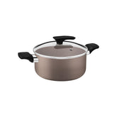 Caçarola Tramontina Milazzo 24 cm 1.8 mm Antiaderente Starflon Max Tampa De Vidro Alumínio Amêndoa