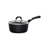 Panela Tramontina Mônaco Induction 18 cm 2 L Antiaderente Starflon Premium Preto com Tampa de Vidro