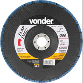 Flap disc 7" g80 costado fibra cônico inox Vonder