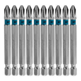 Bits Phillips Ph2 70mm 10 Unidades Aço S2 Gross Encaixe 1/4 Magnético