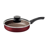 Frigideira Reta Tramontina Paris 24 cm 2,0 L Antiaderente Starflon Max Vermelha Com Tampa De Vidro