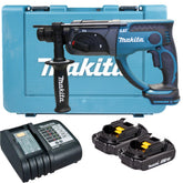 Martelete Combinado Makita 18V DHR202Y001 SDS Plus LXT 2 Baterias Carregador e Maleta