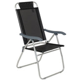 Cadeira de Praia Reclinável Prosa Bel Preta Alumínio 120kg Encosto 4 Posições