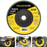 Disco Flap 180 mm G40 Fibra Cônico Aço Tradestar