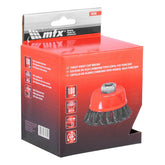 Escova Tipo Copo Aço Carbono Torcida M14 100mm 0,5mm 8500rpm MTX 746289 Máxima Eficiência