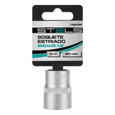 Soquete Estriado Stels 1/2'' 20mm Aço Cromo Vanádio Alta Resistência