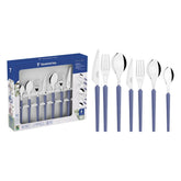 Faqueiro Tramontina Obelline 42 Peças Aço Inox Com Proteção Antimicrobiana Azul Boreal Conjunto