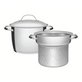 Jogo Cozi-Pasta Tramontina Allegra 2 Peças Em Aço Inox Com Fundo Triplo E Indução