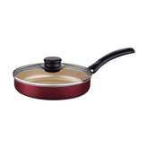 Frigideira Reta Tramontina Turim 22 cm 1,7 L Antiaderente Starflon Max Com Tampa De Vidro Vermelha