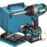 Chave de Impacto Pesada Makita 3/4 Pol a Bateria 40V TW011GM201 XGT 2 Baterias Carregador e Mak-pac