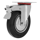 Rodízio Borracha Preta Fixo Sem Freio 50 Mm 2 Polegadas Suporte Plataforma 27 Kg 1 Peça Mtx