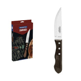 Conjunto De Facas Para Churrasco Jumbo 4 Peças Tramontina Aço Inox Cabo Castanho Polywood