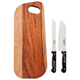 Kit Para Frios Tramontina Polywood 3 Peças Aço Inox E Madeira Tratada Castanho Para Queijos E Mesa