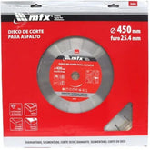 Disco Corte Segmentado Diamantado 450x25,4mm 10mm Concreto Asfalto MTX